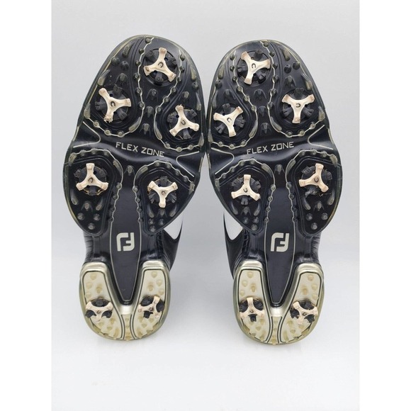 FootJoy Sport White and Black Leather Spike Golf Shoe Style 53156 Men Sz 10.5 M - Picture 8 of 9